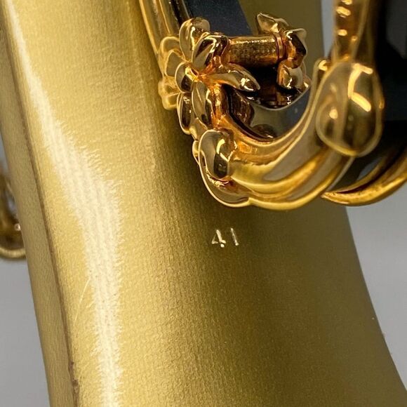 DOLCE&GABBANA Sculpted-Heel Metallic Leather Sandals size 41 - Picture 14 of 14